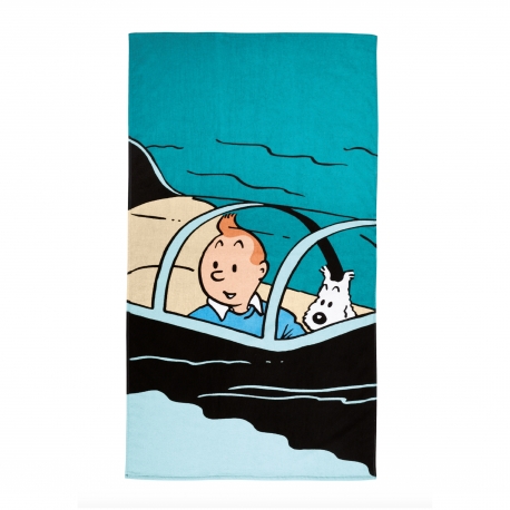 Tintin Beach towel kids - Submarine Shark