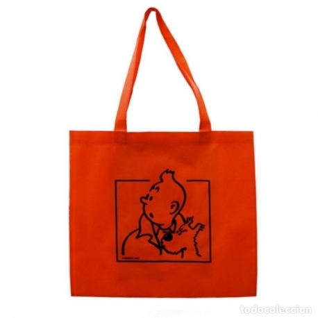 Sacos reutilizáveis Tintin e do Milou impressos dos 2 lados (43 c m x 40 cm)