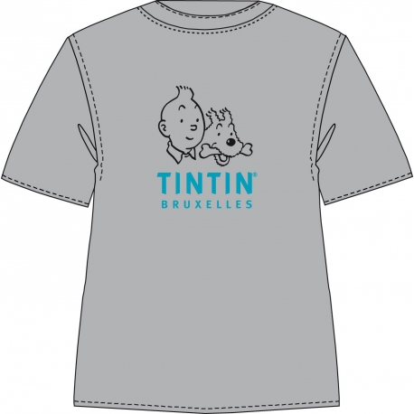 T-Shirt Tintin Bruxelles (Grey/Blue)
