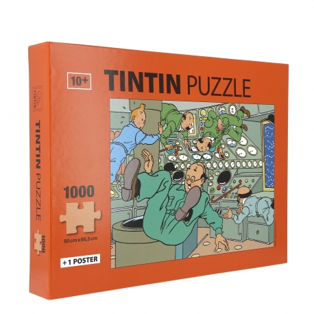 Tintin puzzle, weightless in Rocket + poster 50x66,5cm