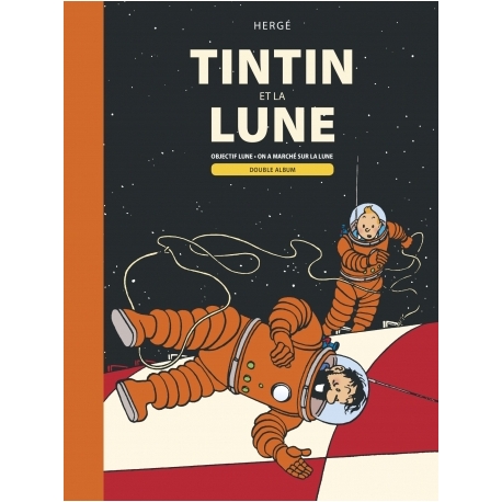 Album double Tintin Objectif Lune et On a Marché sur la Lune