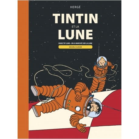 Double Album Tintin Objectif Lune and On a marché sur la Lune (FR)