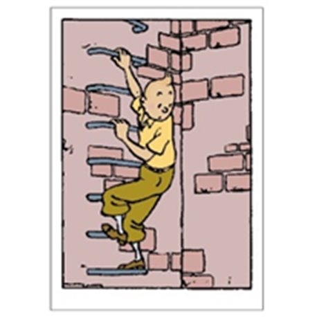 Postal duplo Tintin sobe
