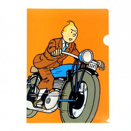 Chemise plastique A4 Tintin moto