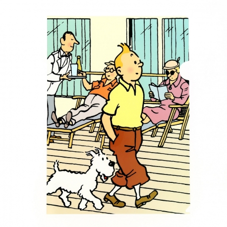 Plastic A4 folder Tintin walking