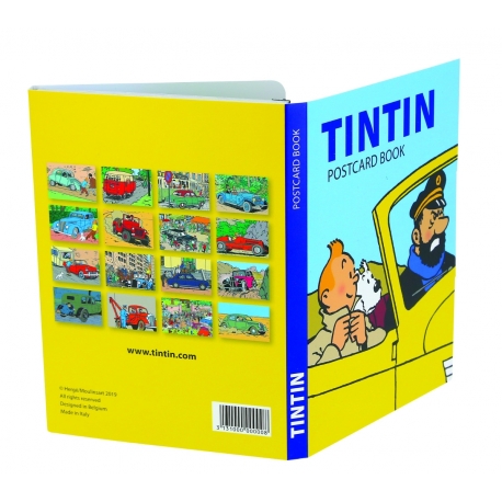 16 postcards booklet: Tintin and Cars