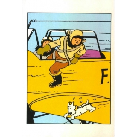 Postal Tintin avião