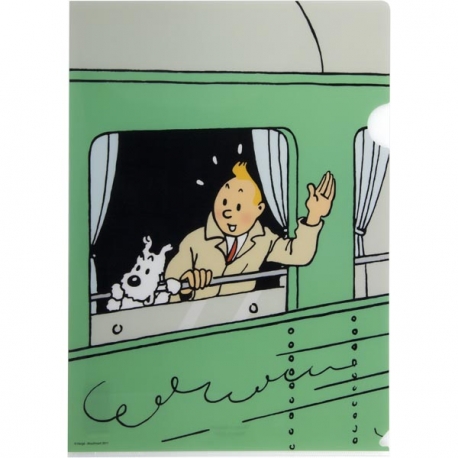 Capa plástica A4 Tintin Congo - comboio