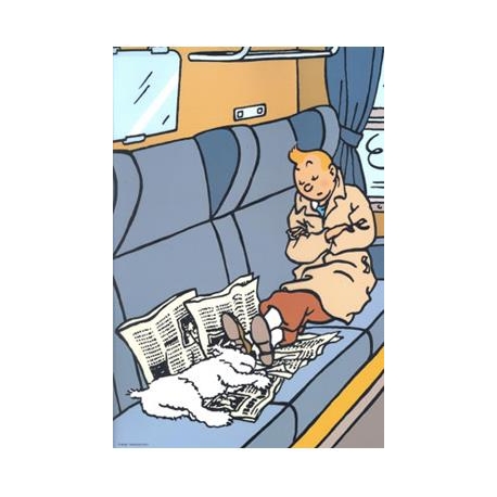 Chemise plastique A4 Tintin Ille Noire train