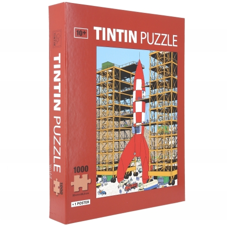 Tintin puzzle, Moon Rocket + poster 50x66,5cm