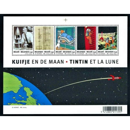 Tintin et La Lune - Bloco de selos BÉLGICA 2004
