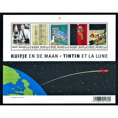 Tintin et La Lune - Stamp block BELGIUM 2004