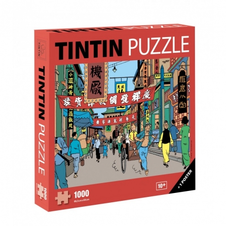 Puzzle + poster Tintin - Shanghai 1.000
