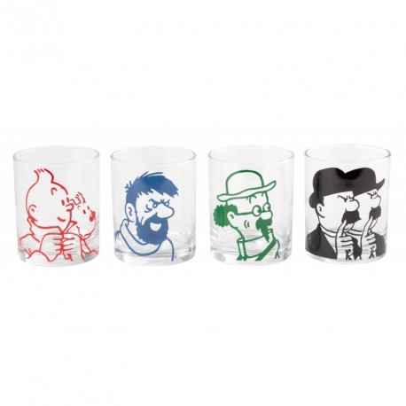 Pack 4 verres Tintin - Personnages