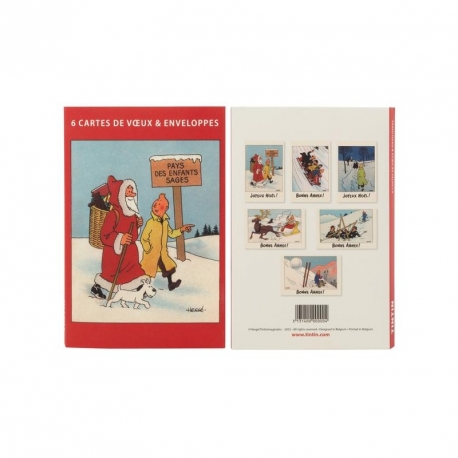 Set de 6 postais duplos + envelopes - Tintin