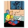 Poster Tintin prenant son thé (60 x 80cm)
