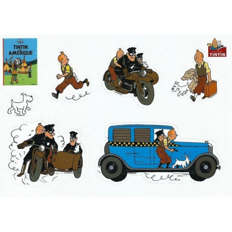 Tintin Stickers: Tintin in America