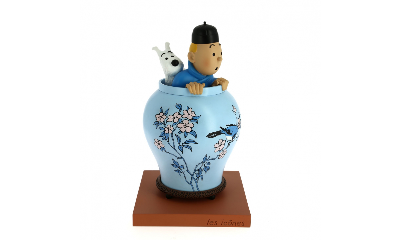 Tim & Struppi Figur Vase Lotus ✅ Tintin Statues Vase ➤Original Moulinsart 46401 
