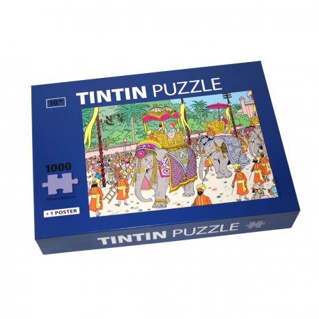 Puzzle + poster Tintin - Éléphant